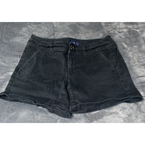American Eagle Black Stretch Midi Shorts Size 2 Stretch - Picture 1 of 4